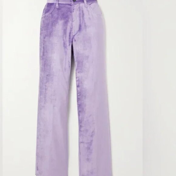 rag & bone Jacey Classic Fit Velvet Pants Jeans Violet Purple NWT 2 $425 - Picture 4 of 6